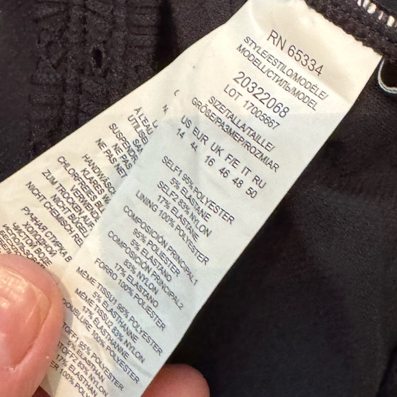 NWT Ralph‎ Lauren Women’s Ottoman Mesh Square Neck One Piece Swimsuit. Black 14 - Picture 6 of 8